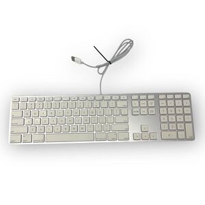 Apple A1243 USB Wired Aluminum Keyboard + Numeric Keypad Slim Used Good